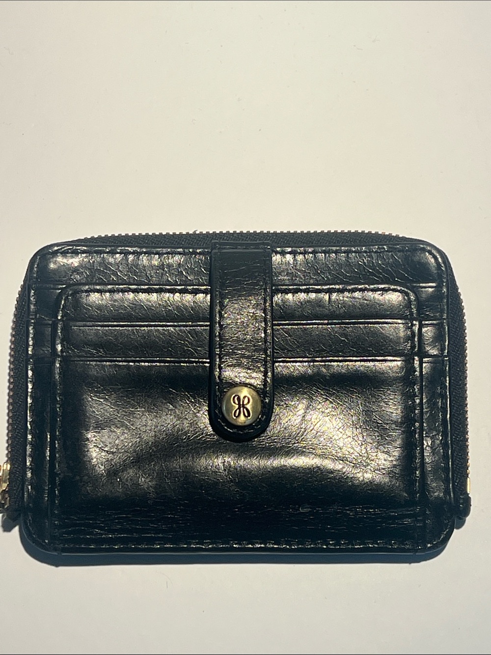 HOBO Black Leather Zip Wallet with Gold Hardware Key Holder Soft Genuine Leather - Picture 11 of 16